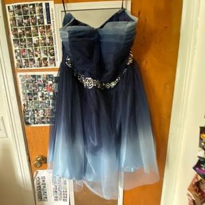 Navy Ombré Strapless Dress